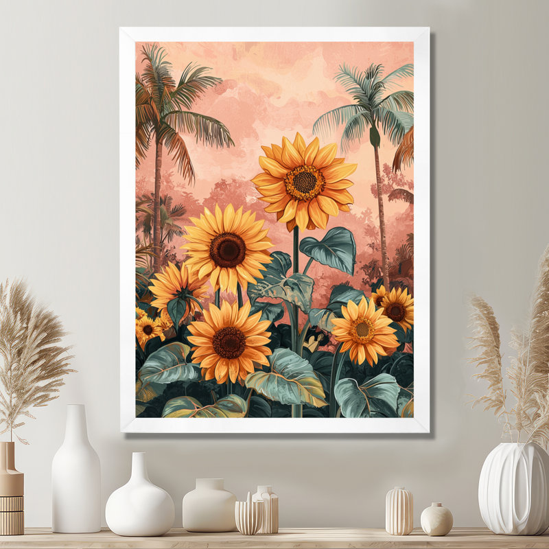 Drimit - Floral Wall Art Prints, H 32 po x l 24 po, Reproduction encadrée d'une seule photo, Blanc
