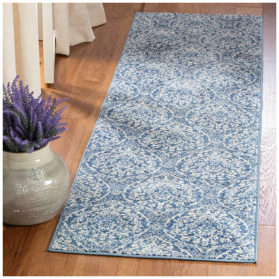 Avira Damask Navy/Light Gray Area Rug
