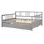 Lit de jour double en bois avec lit gigogne simple, gris-44268755
