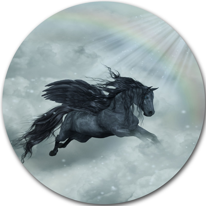 «Pegasus in the Heaven», impression, H 38 po x l 38 po x P 1 po, Métal
