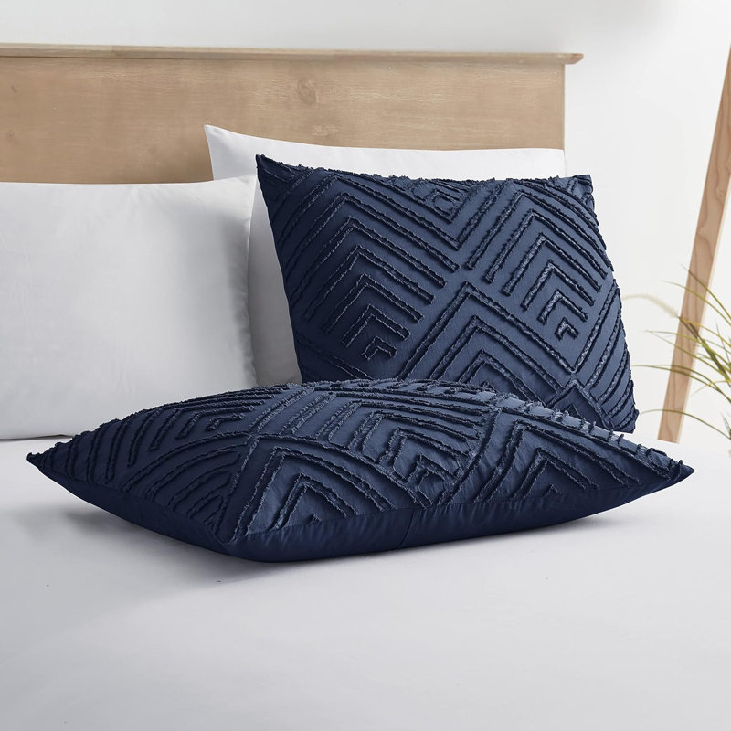 Ensemble de housse de couette toutes saisons avec insert et taies décoratives Soft, Lit simple, Marine
