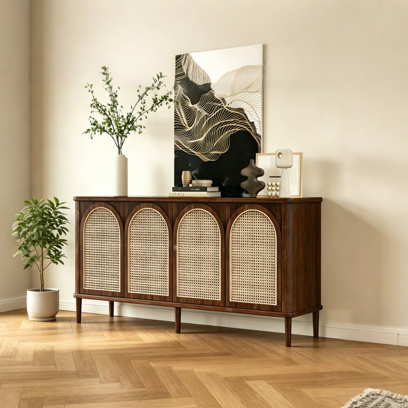Buffet haut de gamme rétro de style chinois, 35.4" H x 63" W x 15.7" D