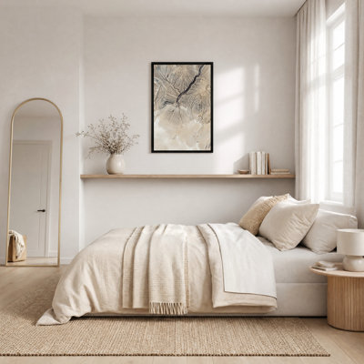 Art mural sur toile beige et brun