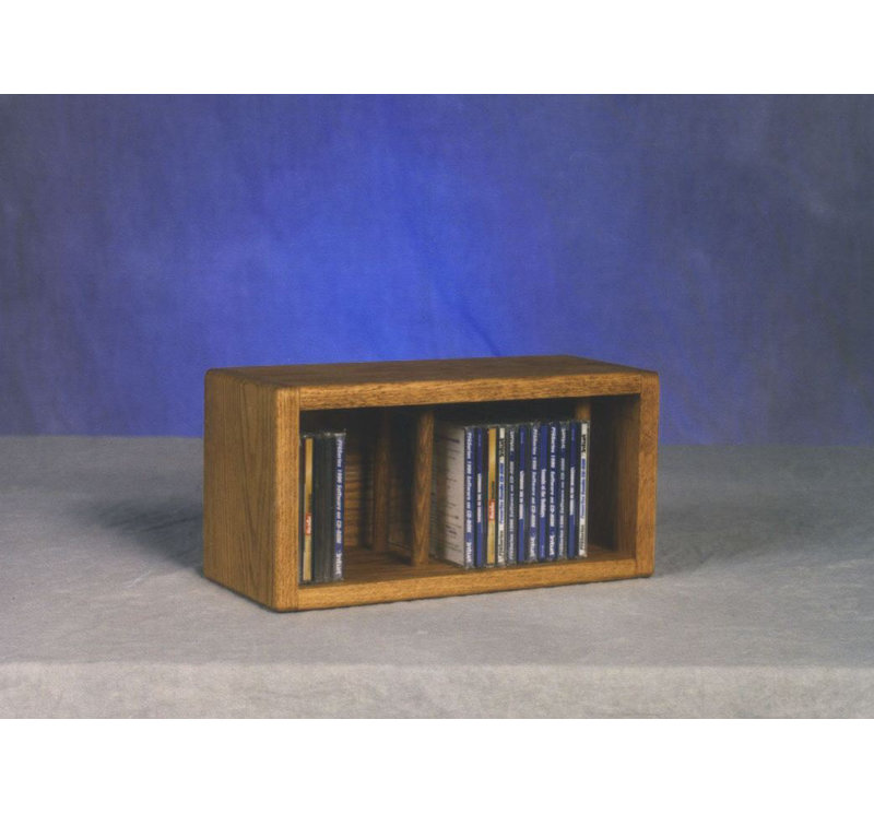 Support à CD en bois à goujon - Série 03D, Naturel, H 7,25 po x l 52 po x P 6,375 po