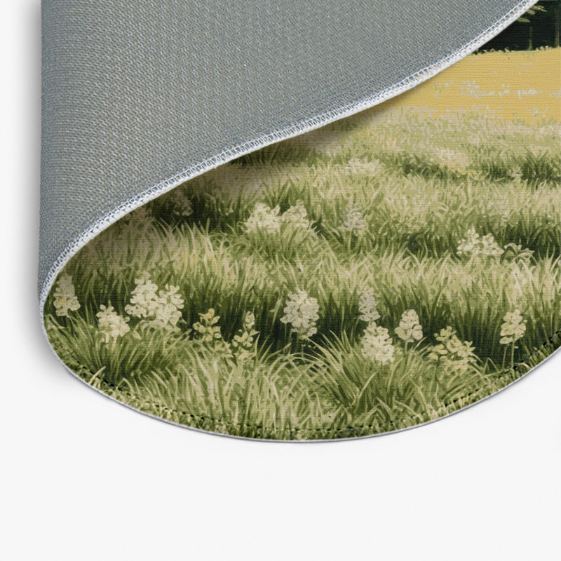 Nature Green Indoor and Outdoor Area Rug, Round 5'