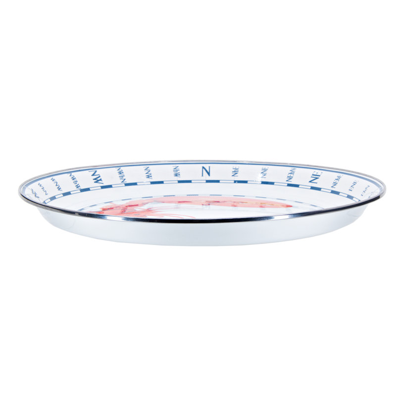 Coastal Round Enamelware Platter