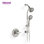 Modern Combination Shower System with Dual Shower Heads and Adjustable Handheld Sprayer