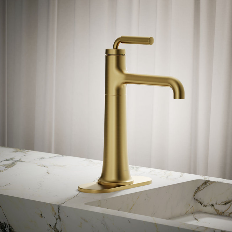 Tone Single-Handle Bathroom Sink Faucet, 1.2, Vibrant Brushed Modern Brass