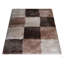 Tapis à poils longs en polyester touffeté à la main Manns - Rectangle, couleur brun beige, conception géométrique moderne, tapis antidérapants faits à la main épais pour le salon, la chambre à coucher-82851882