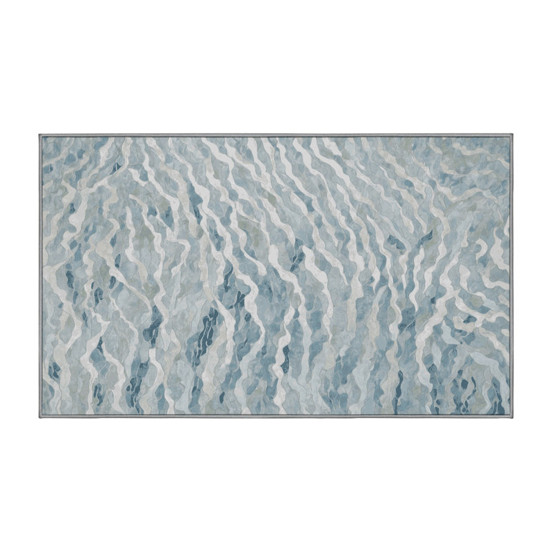 Tapis gris lavable à la machine, Rectangle 7 pi x 10 pi