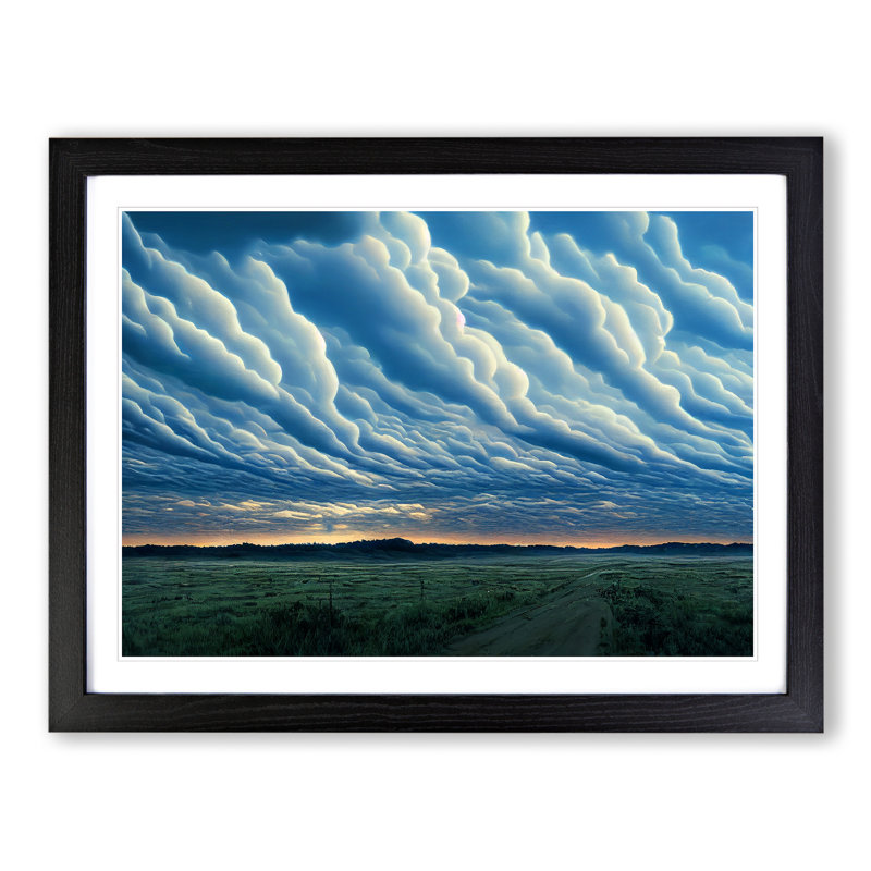 Euphoric Cloudy Sky - Framed Print, Black, 34cm H x 46cm W x 2cm D