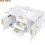 Meuble-lavabo 36 po, rangement mural flottant avec lavabo en résine, 2 tiroirs + 2 armoires, 2 planches-1813220274