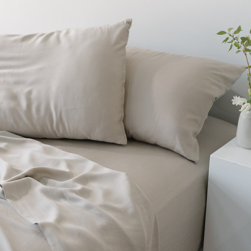 Rayon From Bamboo Flat Sheet, Twin Flat Sheet, Tan