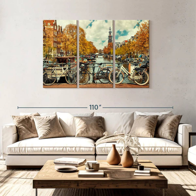 Lilie Amsterdam, paysage d'automne, H 48 po x l 74 po