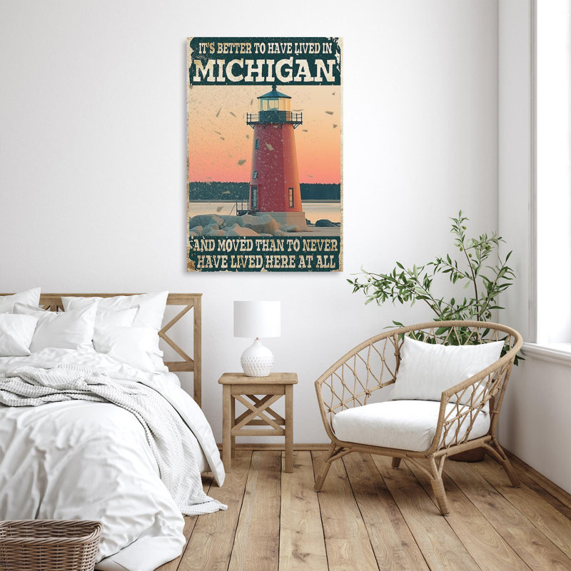«Its Better To Have Lived In Michigan», impression sur toile, H 36 po x l 24 po x P 1,25 po