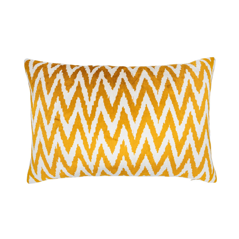 Chevron Velvet Pillow Cover, Gold
