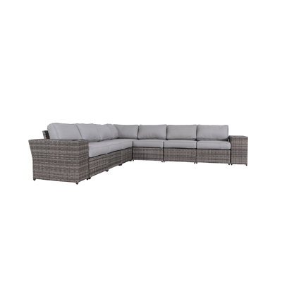 Biles Fully Assembled 9 Piece Sectional Seating Group with Cushions by Latitude Run