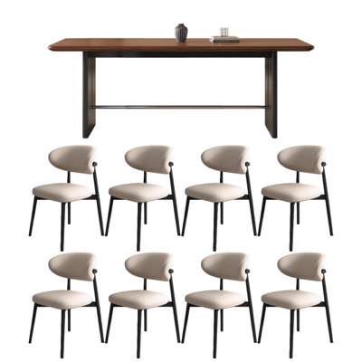 Simple dining table rectangular solid wood