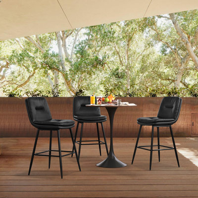 Pelayo Upholstered Leather Bar & Counter Stool
