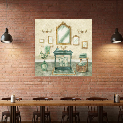 Vintage Bliss Bath Set 2 Modern Rustic Abstract Wall Art Print 1 Piece Wrapped Canvas Wall Art