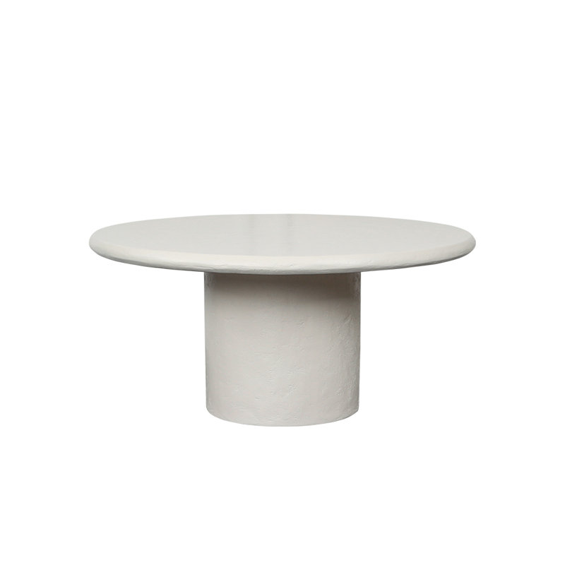 Table à thé ronde de style moyen-antique., Blanc