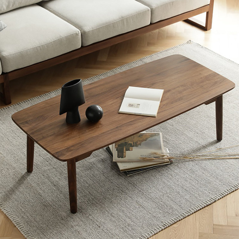 Table basse moderne simple en noyer noir, H 16,5 po x L 47,2 po x l 21,7 po