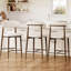 Ensemble de 4 tabourets de bar à hauteur de comptoir, tabourets de bar rembourrés avec pieds en métal pour îlot de cuisine, beige-2113246061-2113246057