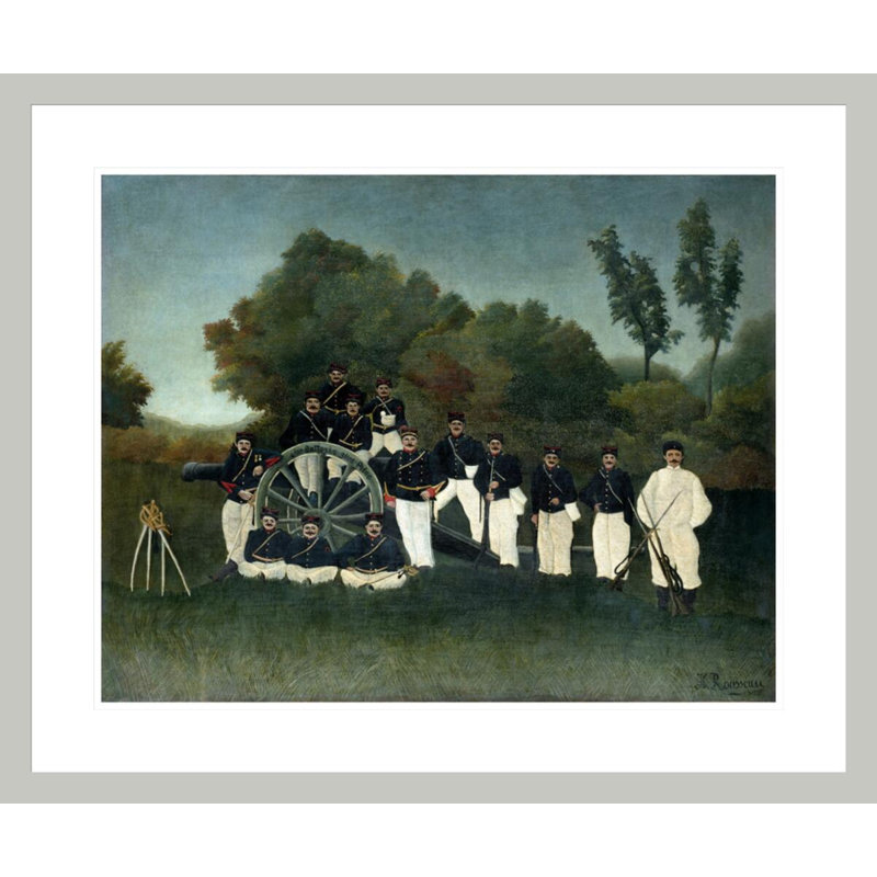 Artillerymen (Les Artillers) par Henri Rousseau, impression giclée sur cadre, 23.5" H x 28.26" W