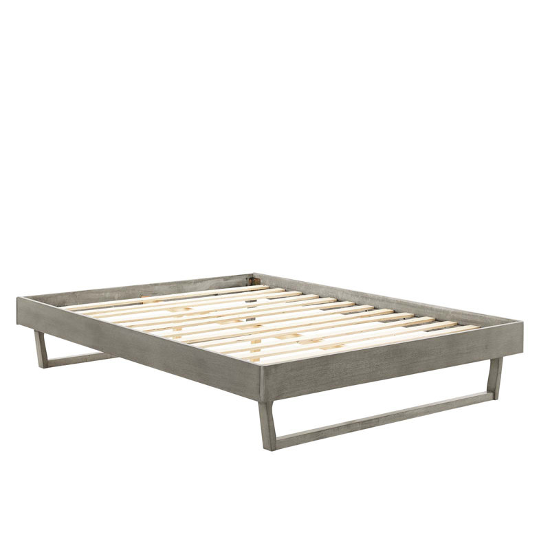 Billie Wood Platform Bed Frame, Gray, Full