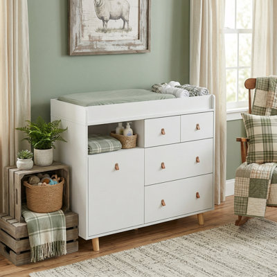 45'' Wide Baby Changing Table Dresser With 4 Drawers