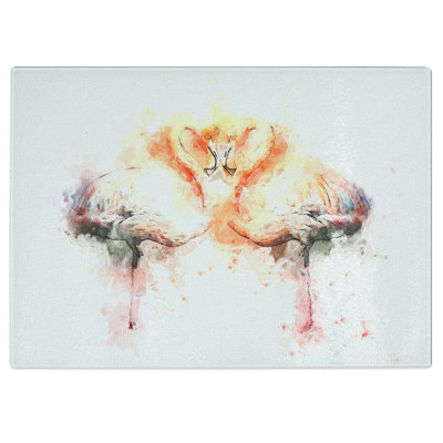 Tempered Glass Flamingo Chopping Board