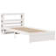 Bed Frame With Headboard Without Mattress White-1900825108