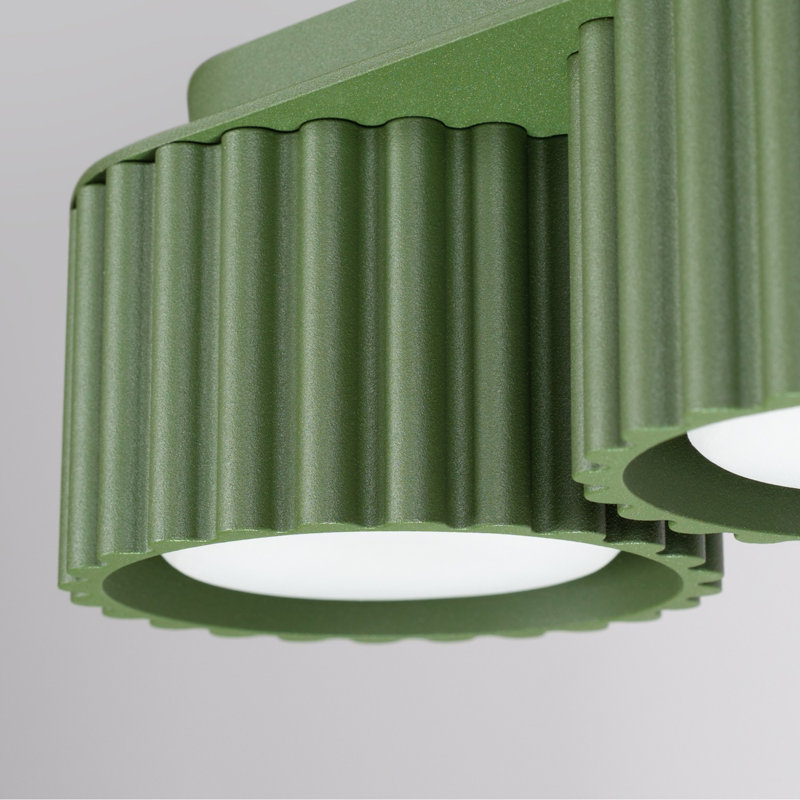 Aura Aluminium Flush Mount, Olive Green, 32,5x10x8 cm, 3 Lights