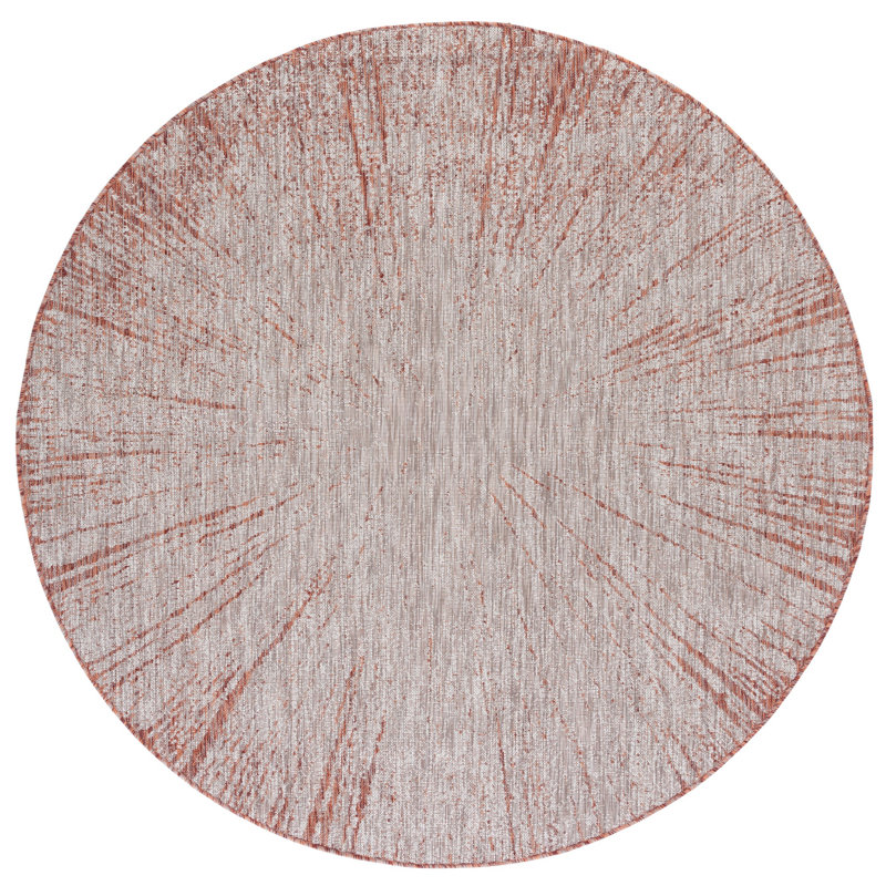 Damin Performance Abstract Indoor/Outdoor Area Rug, Round 6'7"
