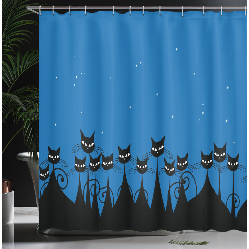 Shower Curtain with Hooks Included, 75"H x 69"W