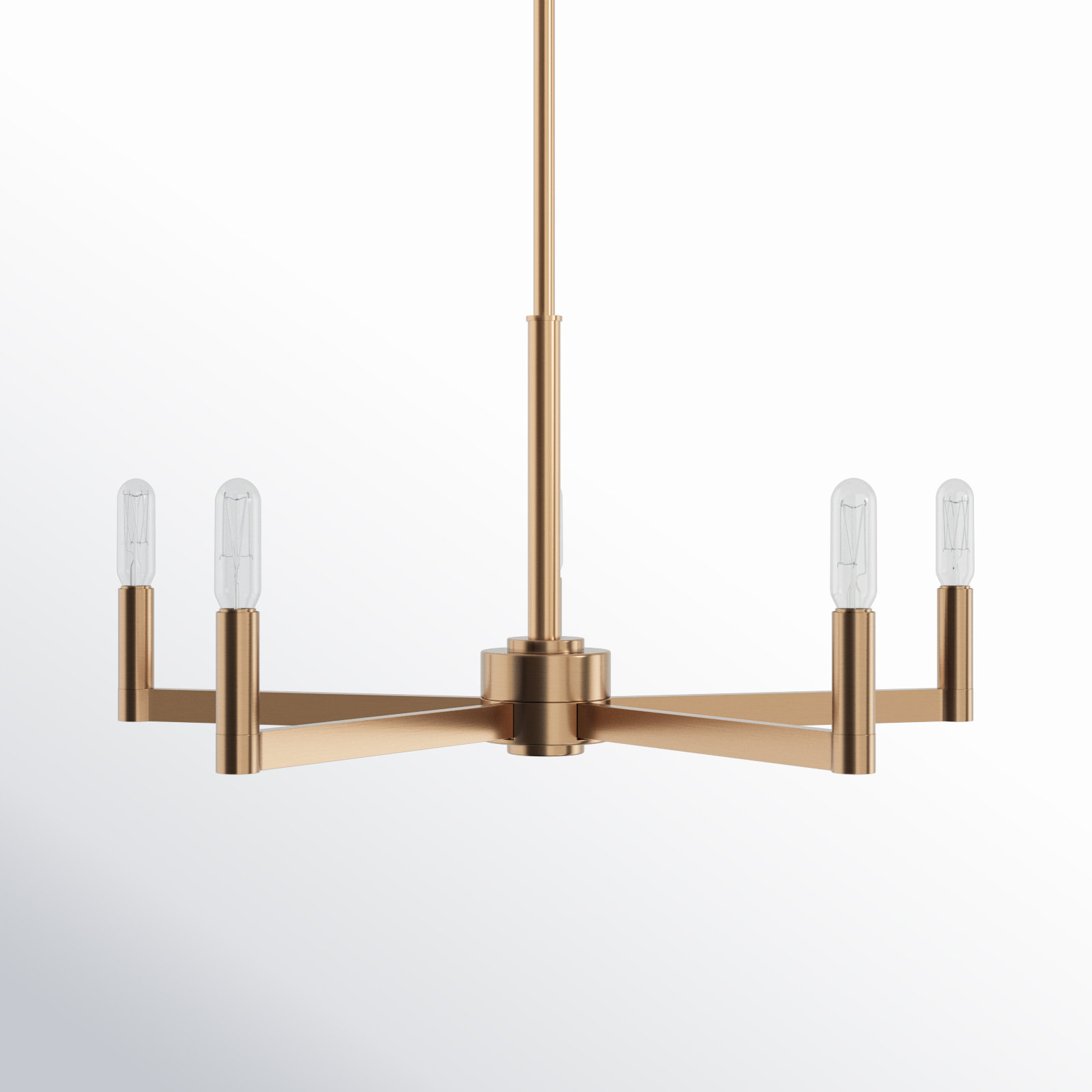 Fullton Chandelier, Satin Brass, 10.5"H x 24"W x 24"D