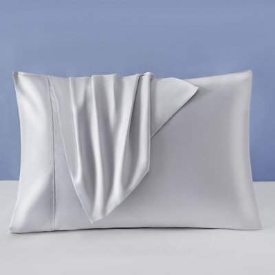 Satin Pillowcases Queen Size 2-Pack, Silky Soft Cooling Pillow Covers For Hair & Skin Care, Luxury Gift For Women And Men, Grey 20X30 Inches
