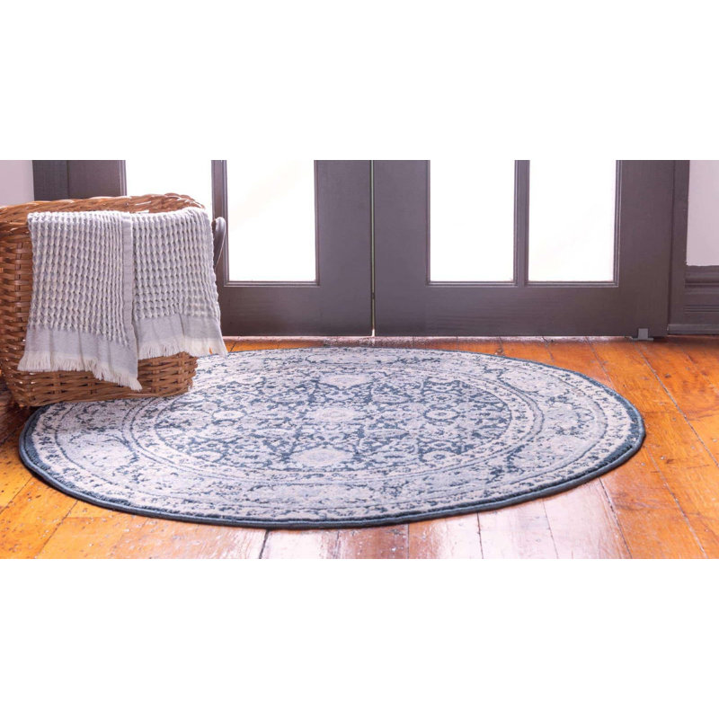 Transitional Gaastra Area Rug Forest Color, Round 3'3"
