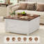 Table basse à plateau relevable avec rangement caché, salon multifonctionnel Farmhouse-1681928739
