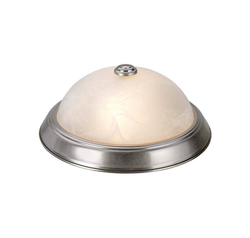 Herkimer Glass Flush Mount, 4.5" H x 11" W x 11" D, Brushed Nickel