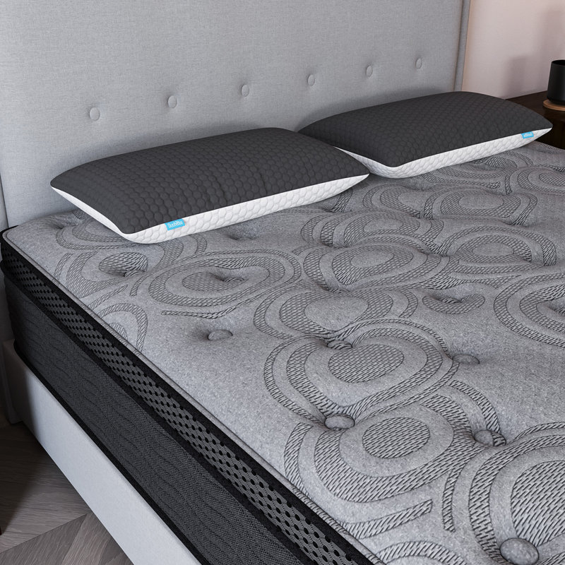 Matelas hybride mi-ferme 10 po avec mousse viscoélastique gélifiée rafraîchissante, 10", Très grand lit