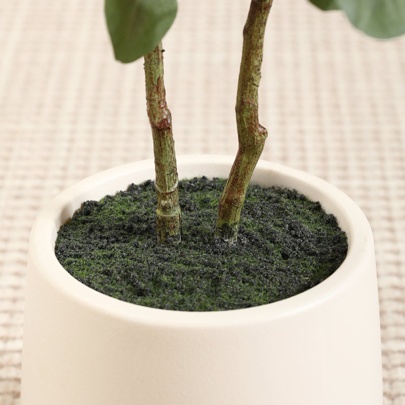 Eucalyptus artificiel Adalia en pot blanc, H 60 po x l 20 po x P 20 po