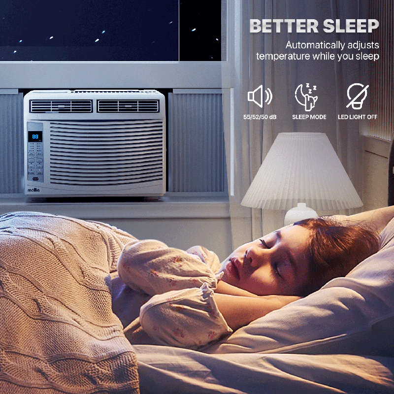 Mollie 6000 BTU White Smart Window Air Conditioner with Remote and WiFi