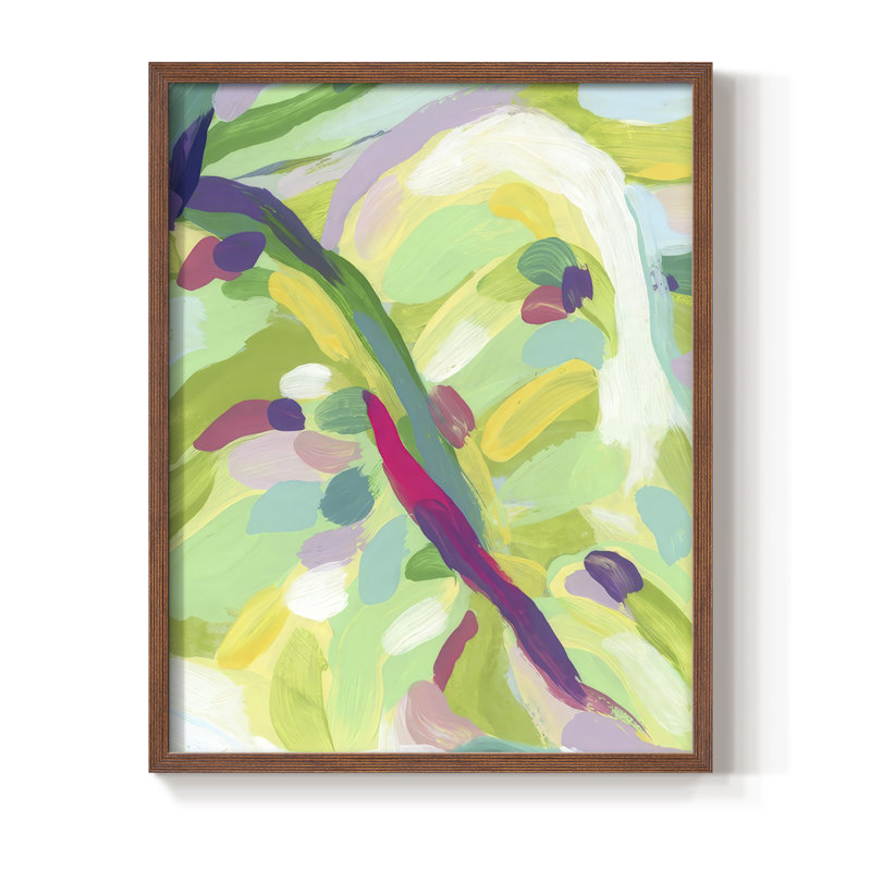 «Bright Tropical Abstraction VI», H 11 po x l 9 po, Noyer