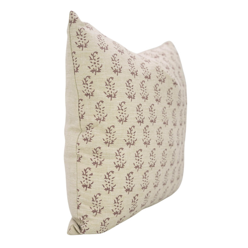 Housse de coussin à motif floral unique Fab Fabine, Floral brun, H 20 po x l 12 po, Forme rectangulaire