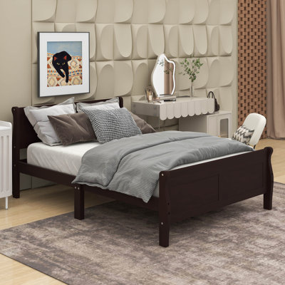 Wood Platform Bed With Headboard
