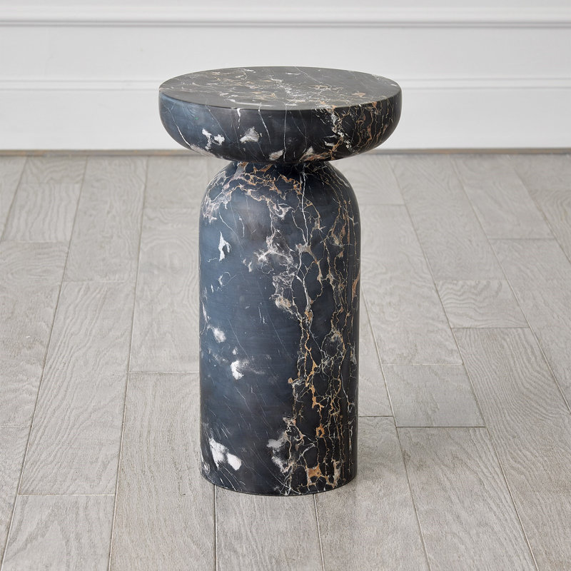 Table de bout en marbre Tumble, Noir
