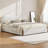 Queen Size Upholstered Platform Bed with Wood Supporting Feet, Soft Berber Fleece Fabric Bed Frame, Modern Minimalist Bedroom Furniture with Headboard, 600 lb Capacity-171964533