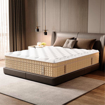 14 Inch King Mattress, 7 - Zone Contouring Bed In A Box, Gel Memory Foam Mattress With Extra Lumbar & Shoulder Support, Supportive Relief, Motion Isolation, Us , Modern Style, Main Material, Beige +