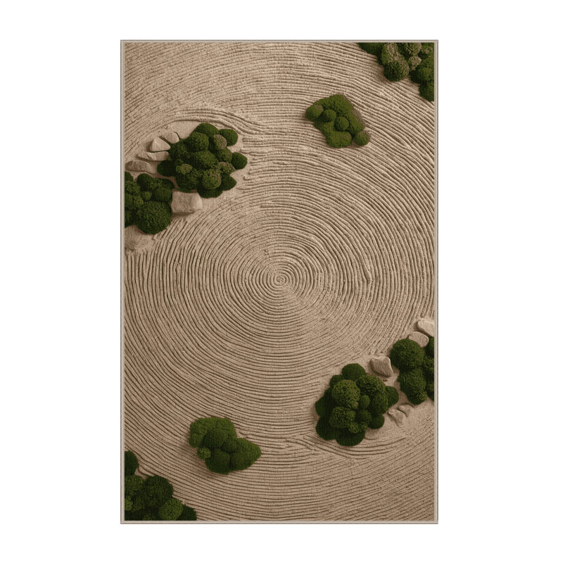 Tapis botanique brun lavable à la machine, Rectangulaire 2 pi x 3 pi